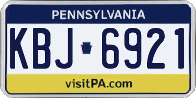 PA license plate KBJ6921
