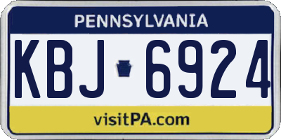 PA license plate KBJ6924