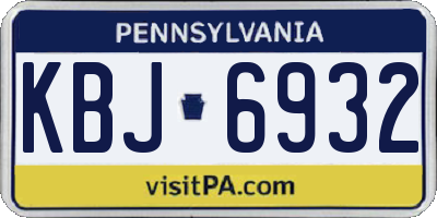 PA license plate KBJ6932