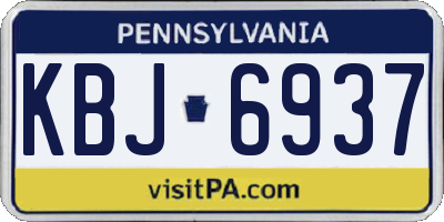 PA license plate KBJ6937