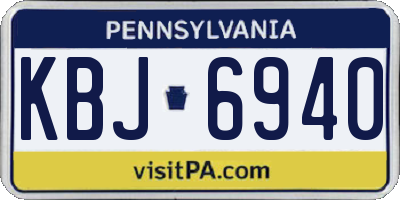 PA license plate KBJ6940