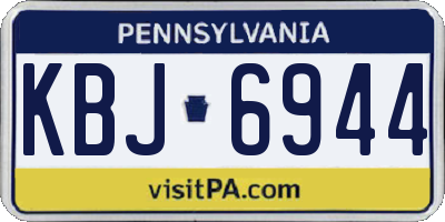 PA license plate KBJ6944
