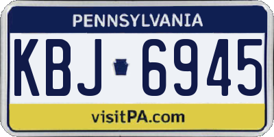 PA license plate KBJ6945
