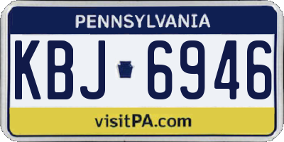 PA license plate KBJ6946