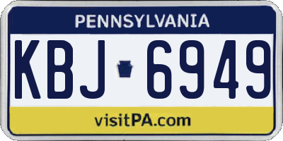 PA license plate KBJ6949