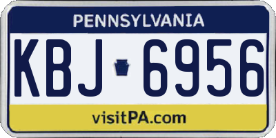 PA license plate KBJ6956