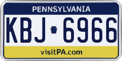 PA license plate KBJ6966