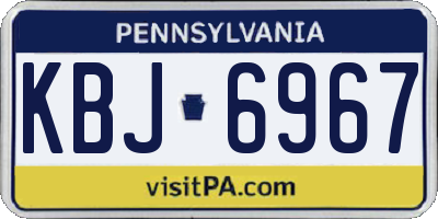 PA license plate KBJ6967