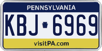 PA license plate KBJ6969