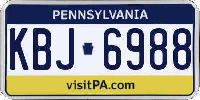 PA license plate KBJ6988