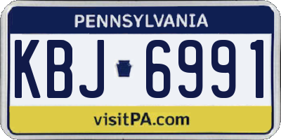 PA license plate KBJ6991