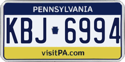 PA license plate KBJ6994