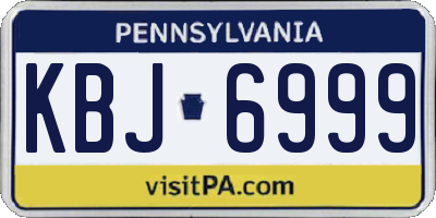 PA license plate KBJ6999