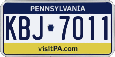 PA license plate KBJ7011