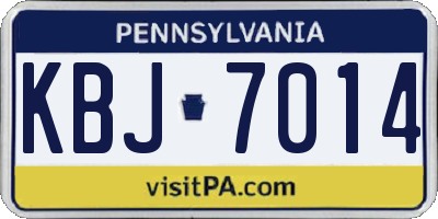 PA license plate KBJ7014