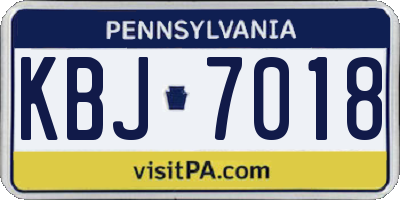 PA license plate KBJ7018
