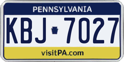 PA license plate KBJ7027