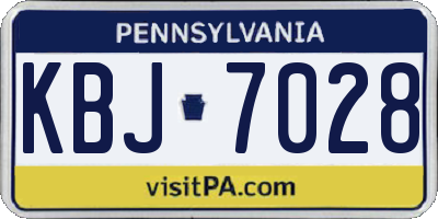 PA license plate KBJ7028