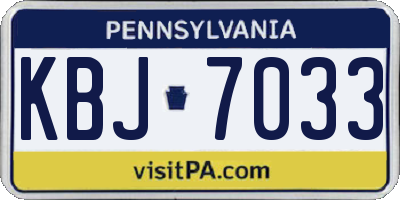 PA license plate KBJ7033