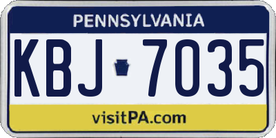 PA license plate KBJ7035