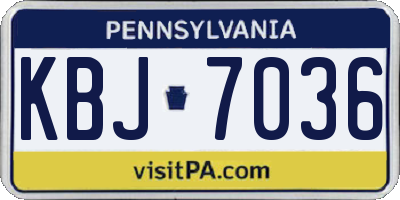 PA license plate KBJ7036