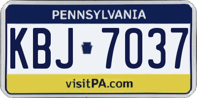 PA license plate KBJ7037