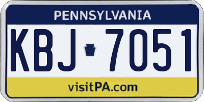 PA license plate KBJ7051