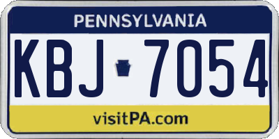 PA license plate KBJ7054
