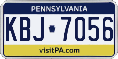 PA license plate KBJ7056