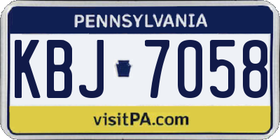PA license plate KBJ7058