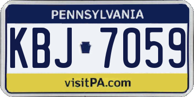 PA license plate KBJ7059