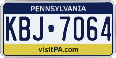 PA license plate KBJ7064