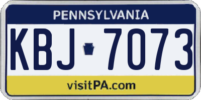 PA license plate KBJ7073