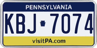 PA license plate KBJ7074