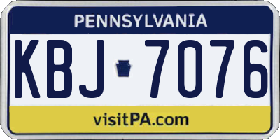 PA license plate KBJ7076