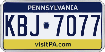PA license plate KBJ7077