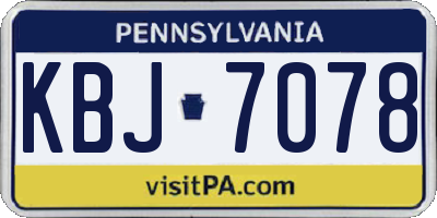 PA license plate KBJ7078