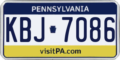 PA license plate KBJ7086