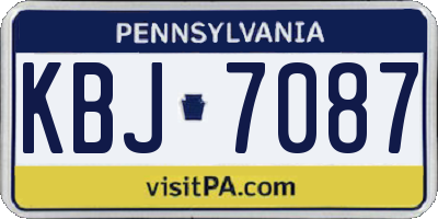 PA license plate KBJ7087