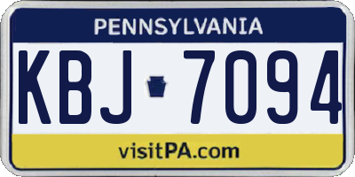PA license plate KBJ7094
