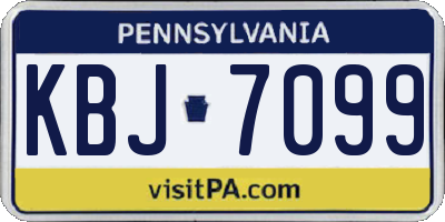 PA license plate KBJ7099