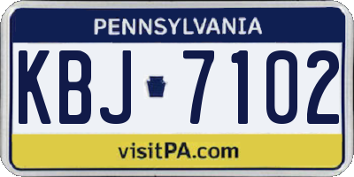 PA license plate KBJ7102