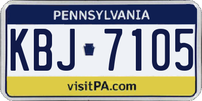 PA license plate KBJ7105
