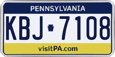 PA license plate KBJ7108
