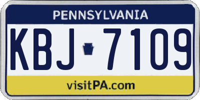 PA license plate KBJ7109
