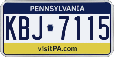 PA license plate KBJ7115