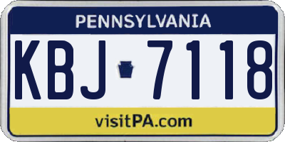 PA license plate KBJ7118
