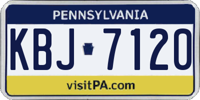 PA license plate KBJ7120