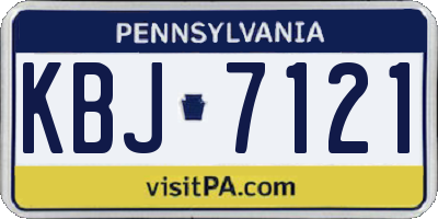 PA license plate KBJ7121