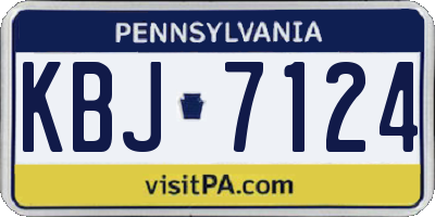 PA license plate KBJ7124